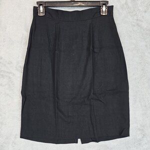 Vintage 90s Timing Of California Skirt Womens Size M Black Rayon High Rise Slit